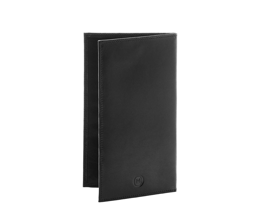 Folded Long Wallet in Smooth Leather - Black / Red