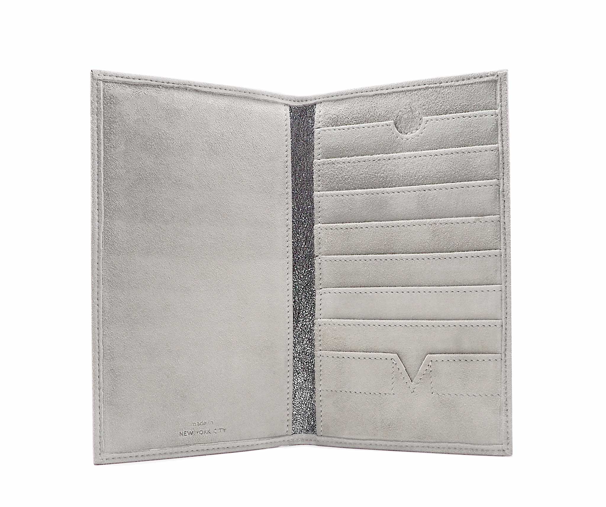 ●vunque● Occam V Long Wallet Occam V Long Wallet Ash Taupe Folded Long Wallet in Putty Suede – OM NYC