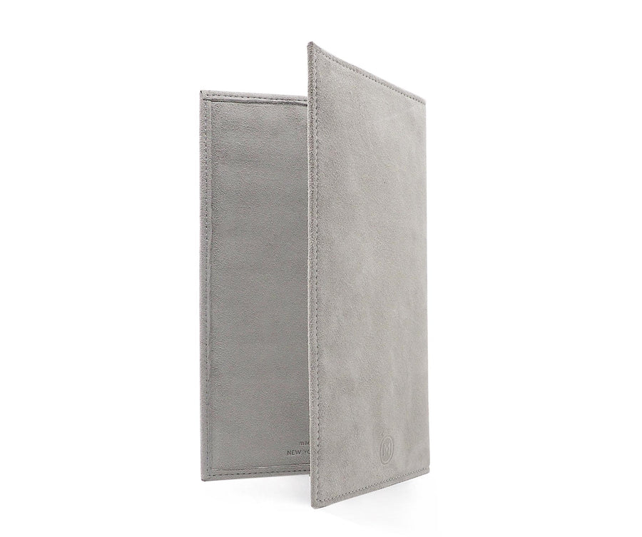 Folded Long Wallet in Putty Suede