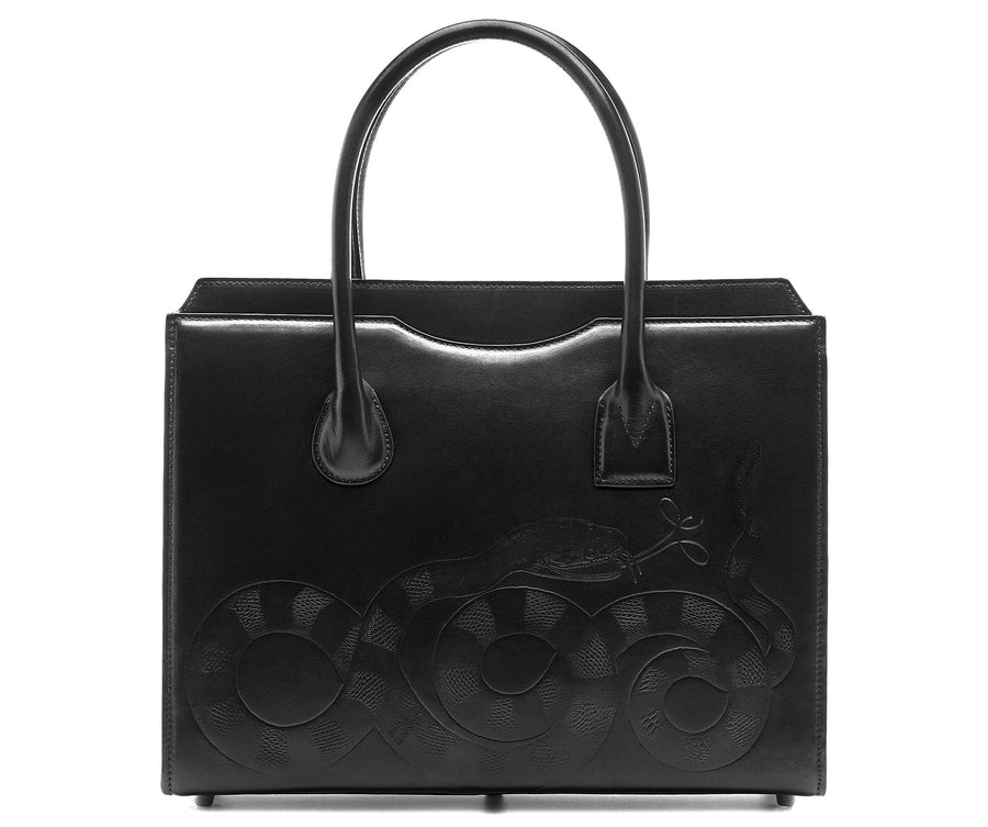 Highline 130 Embossed Leather Handbag - Bernard Maisner Snake