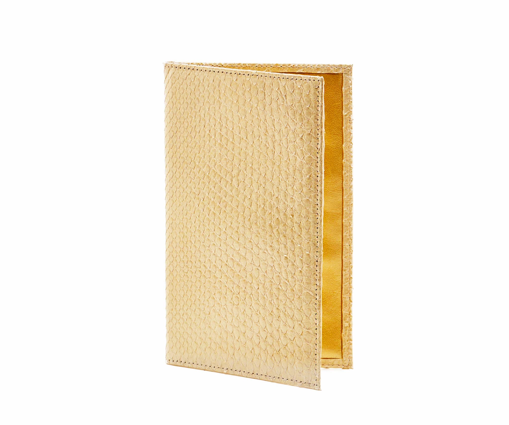 Folded Long Wallet in Pearlescent Gold Python – OM NYC