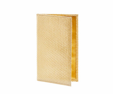 Folded Long Wallet in Pearlescent Gold Python