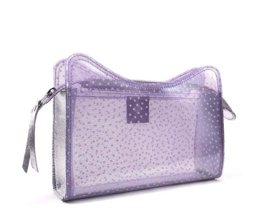 Jeffy Clutch in Lilac Tulle PVC