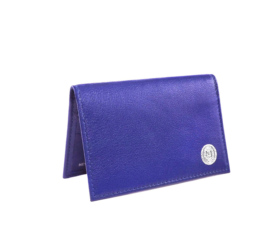 Folded Card Wallet in Blue Iris Leather