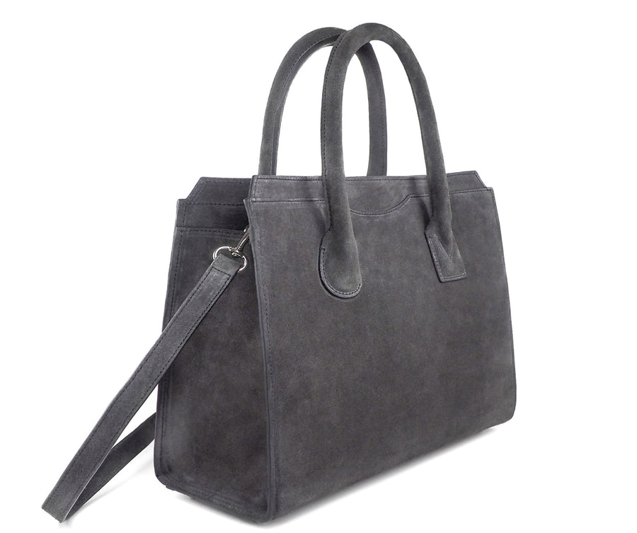 Highline 130 Suede Handbag in Charcoal