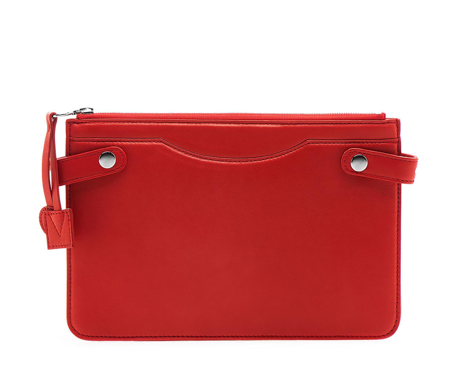 Highline Pouch in Red Lambskin