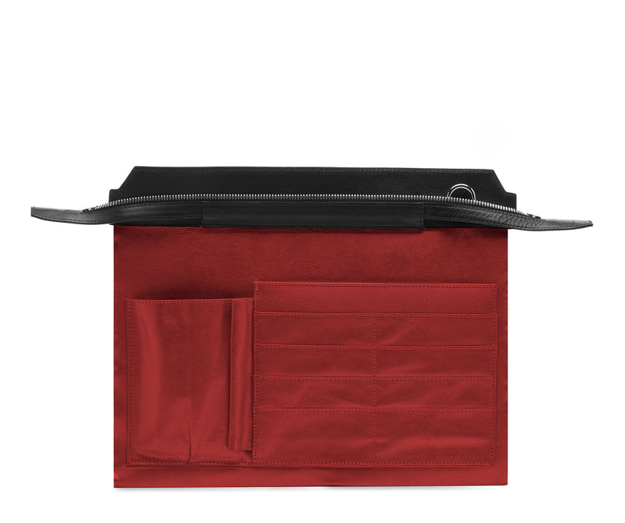 Highline 130 Smooth Calfskin Handbag - Black / Red