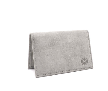 Folded Card Wallet in Putty Suede