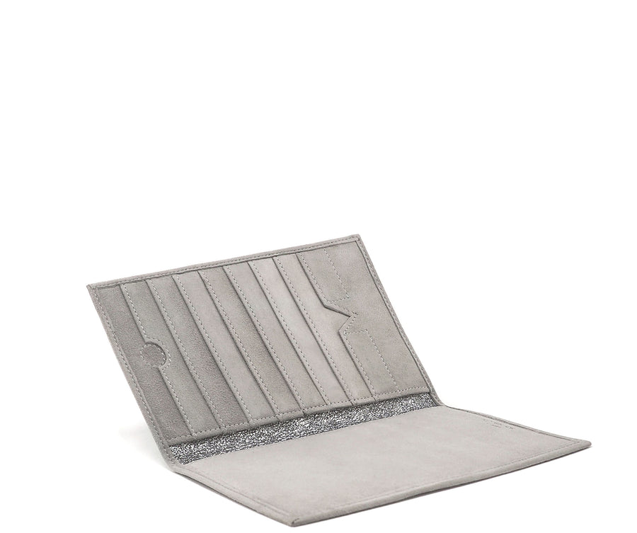 Folded Long Wallet in Putty Suede