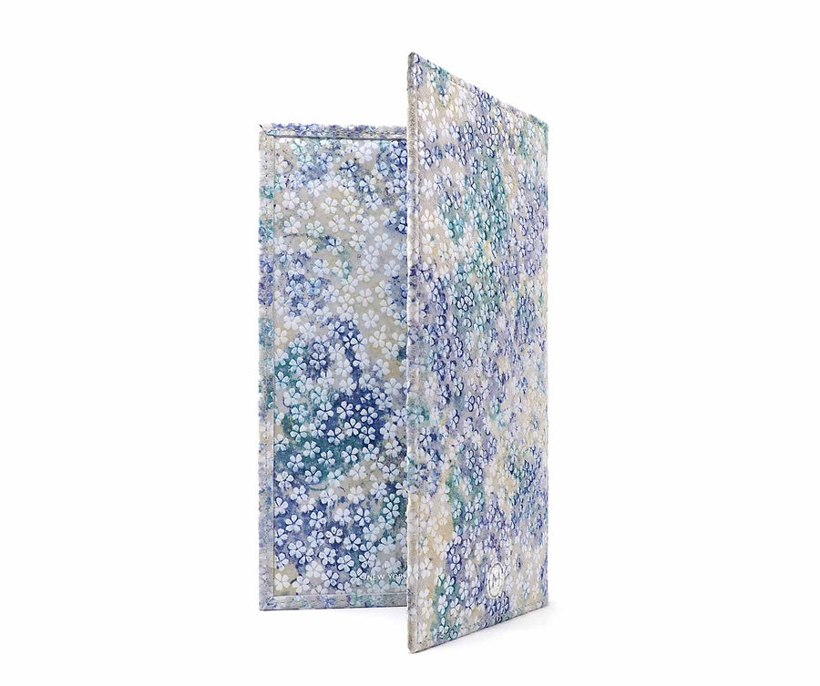 Folded Long Wallet in Watercolor Floral Suede