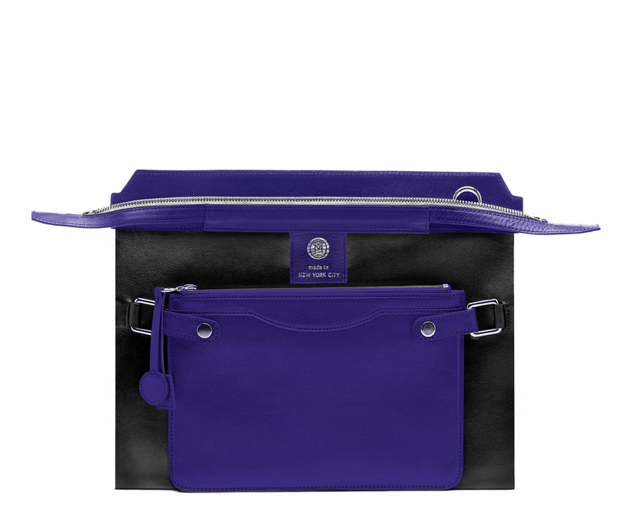 Highline 130 Smooth Calfskin Handbag in Purple Iris