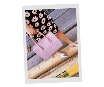 Highline 130 Textured Leather Handbag in Spray Rose
